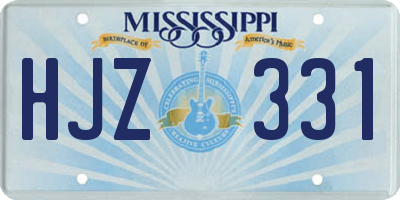 MS license plate HJZ331