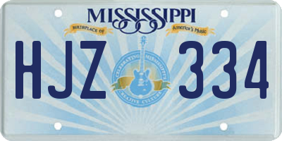 MS license plate HJZ334