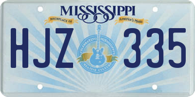 MS license plate HJZ335