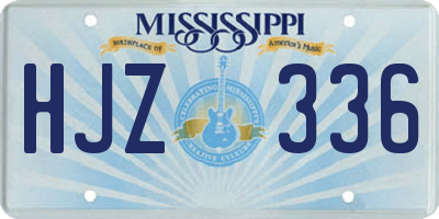 MS license plate HJZ336