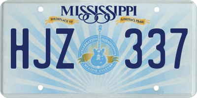 MS license plate HJZ337
