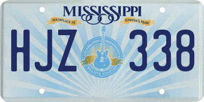 MS license plate HJZ338