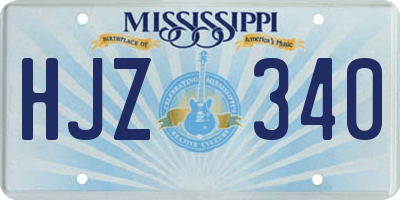 MS license plate HJZ340