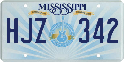 MS license plate HJZ342