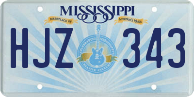 MS license plate HJZ343
