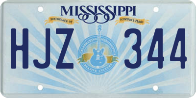 MS license plate HJZ344