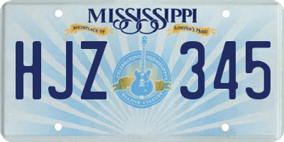 MS license plate HJZ345