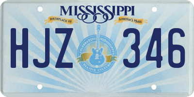 MS license plate HJZ346
