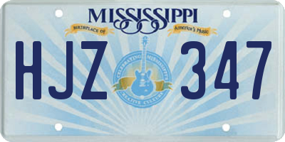 MS license plate HJZ347