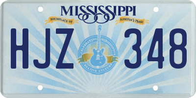 MS license plate HJZ348