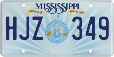 MS license plate HJZ349