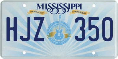 MS license plate HJZ350