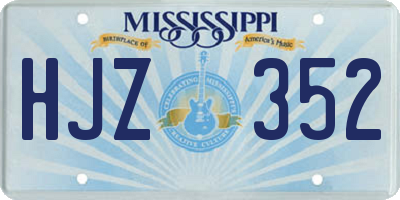MS license plate HJZ352