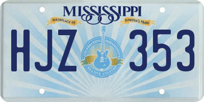 MS license plate HJZ353