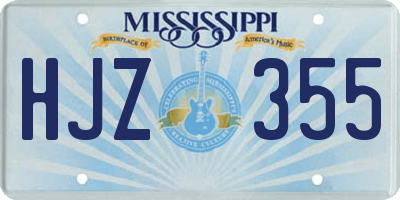 MS license plate HJZ355