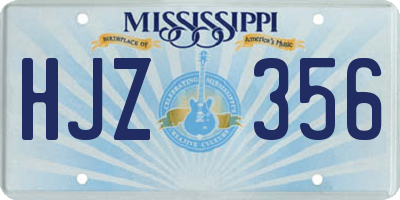 MS license plate HJZ356