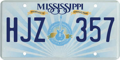 MS license plate HJZ357