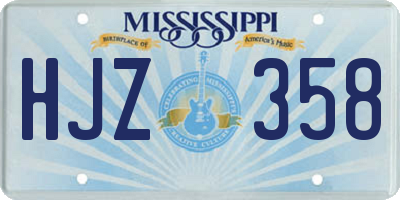 MS license plate HJZ358