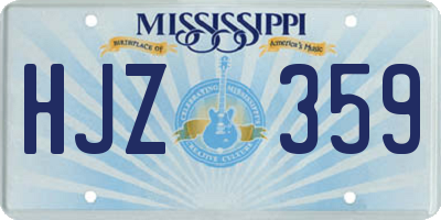 MS license plate HJZ359