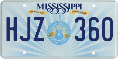 MS license plate HJZ360