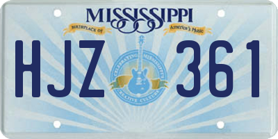 MS license plate HJZ361