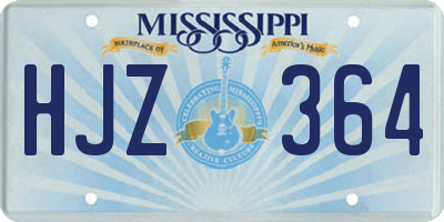 MS license plate HJZ364