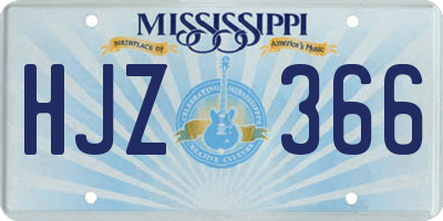 MS license plate HJZ366