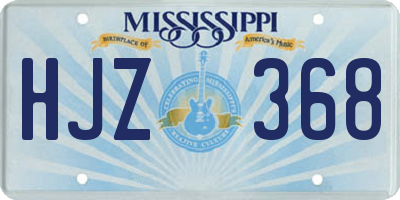 MS license plate HJZ368