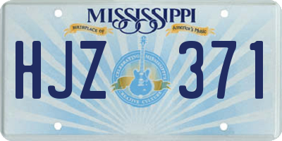 MS license plate HJZ371