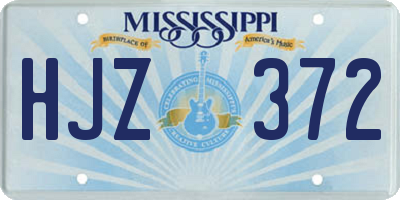 MS license plate HJZ372