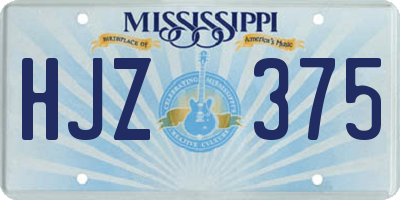 MS license plate HJZ375