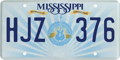 MS license plate HJZ376