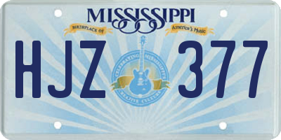 MS license plate HJZ377