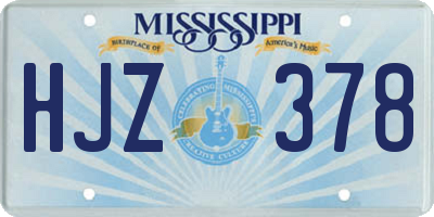 MS license plate HJZ378
