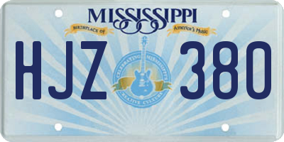MS license plate HJZ380