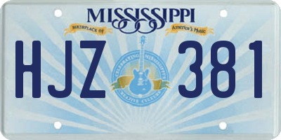 MS license plate HJZ381