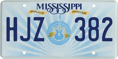 MS license plate HJZ382