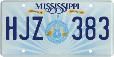 MS license plate HJZ383