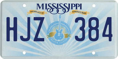 MS license plate HJZ384