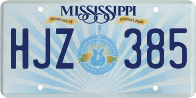 MS license plate HJZ385