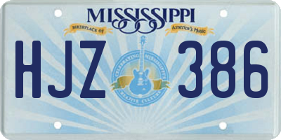 MS license plate HJZ386