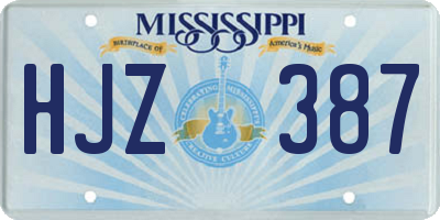 MS license plate HJZ387