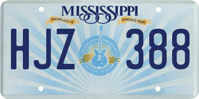 MS license plate HJZ388