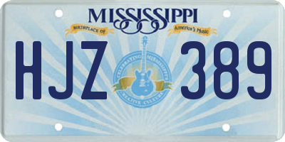 MS license plate HJZ389