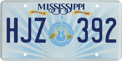 MS license plate HJZ392