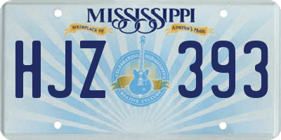 MS license plate HJZ393