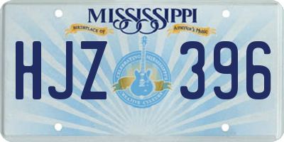MS license plate HJZ396