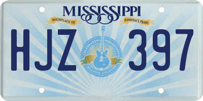 MS license plate HJZ397