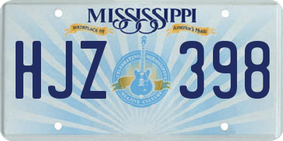MS license plate HJZ398