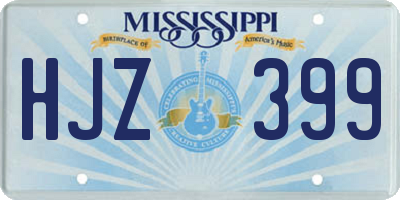 MS license plate HJZ399